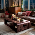 Farmhouse Live Edge Coffee Table For Holiday Entryway Design