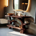 Mid Century Live Edge Tree Trunk Vanity For Modern Interior Bathroom Decor
