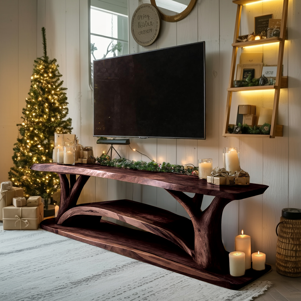 Farmhouse Solid Wood TV Console For Christmas Furniture Design