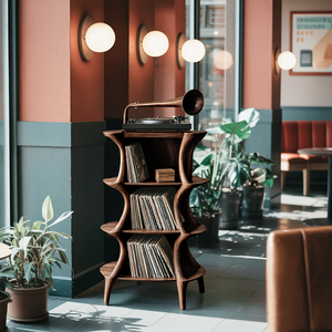 Farmhouse Style Record Stand For Entryway Design