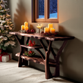 Handcrafted Solid Wood Console Table For Christmas Furniture Entryway Decor