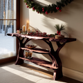 Rustic Handcrafted Wooden Console Table For Christmas Entryway Decor