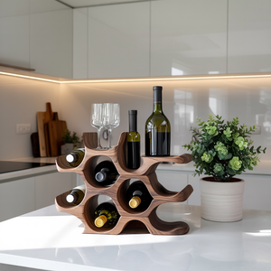Rustic Wine Holder For Kitchen Shelf Country Look