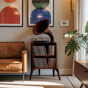 Mid Century Record Console Table For Livingroom
