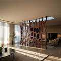 Artistic Sculptural Wood Room Divider For Living Room And Office