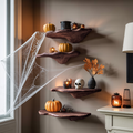 Farmhouse Solid Wood Mushroom Shelf For Halloween Entryway Style