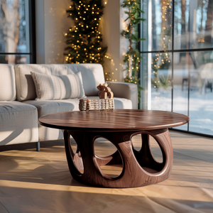 Handcrafted Solid Wood Low Coffee Table For Christmas Entryway