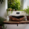 Handcrafted Wooden Vessel Sink For Bathroom Art Decor