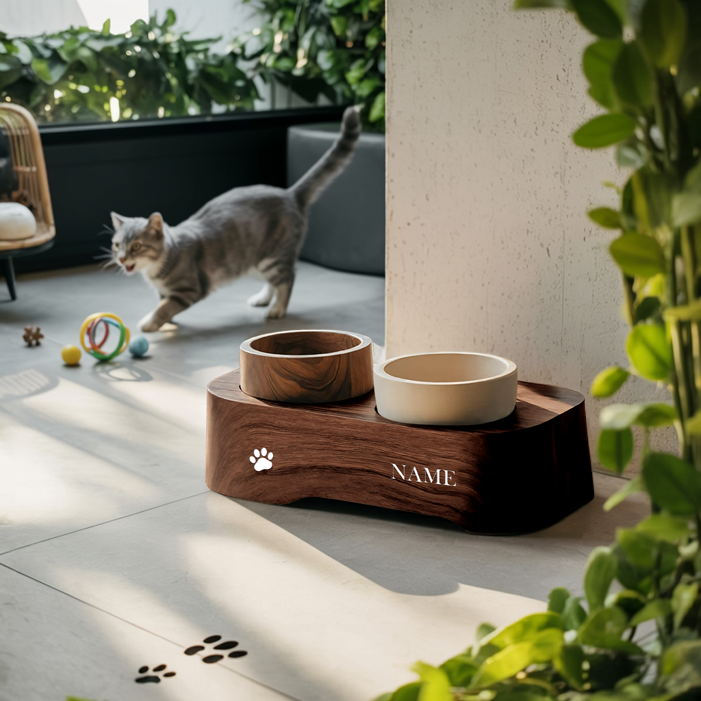 Farmhouse Feeding Stand For Kitchen Pet Corner