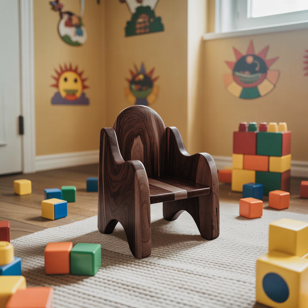 Montessori Wooden Toddler Chair For Playroom Or Minimalist Nursery