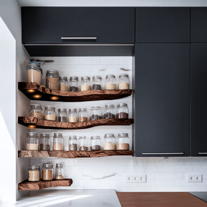 Rustic Handmade Spice Storage Rack For Kitchen Wall