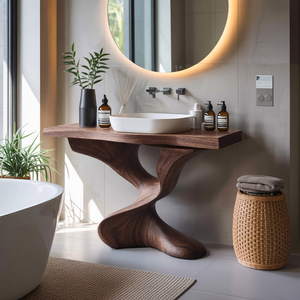 Farmhouse Solid Wood Vanity For Natural Bathroom