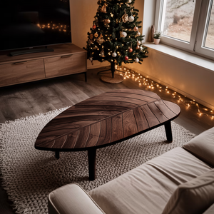 Mid Century Solid Wood Coffee Table For Cozy Christmas Decoration
