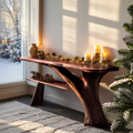 Rustic Live Edge Console Table For Christmas Furniture Entryway