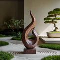Handcrafted Abstract Wood Statue For Home Accent