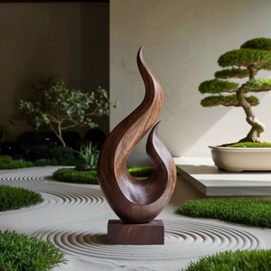 Handcrafted Abstract Wood Statue For Home Accent
