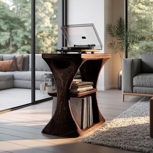 Mid Century Wood Vinyl Cabinet For Livingroom Decor