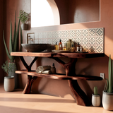 Modern Wooden Live Edge Bathroom Vanity For Elegant Bathroom Interior