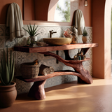 Modern Live Edge Tree Trunk Vanity For Contemporary Bathroom Furniture