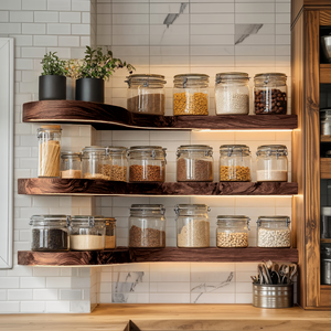 Mid Century Handmade Spice Storage For Kitchen Wall