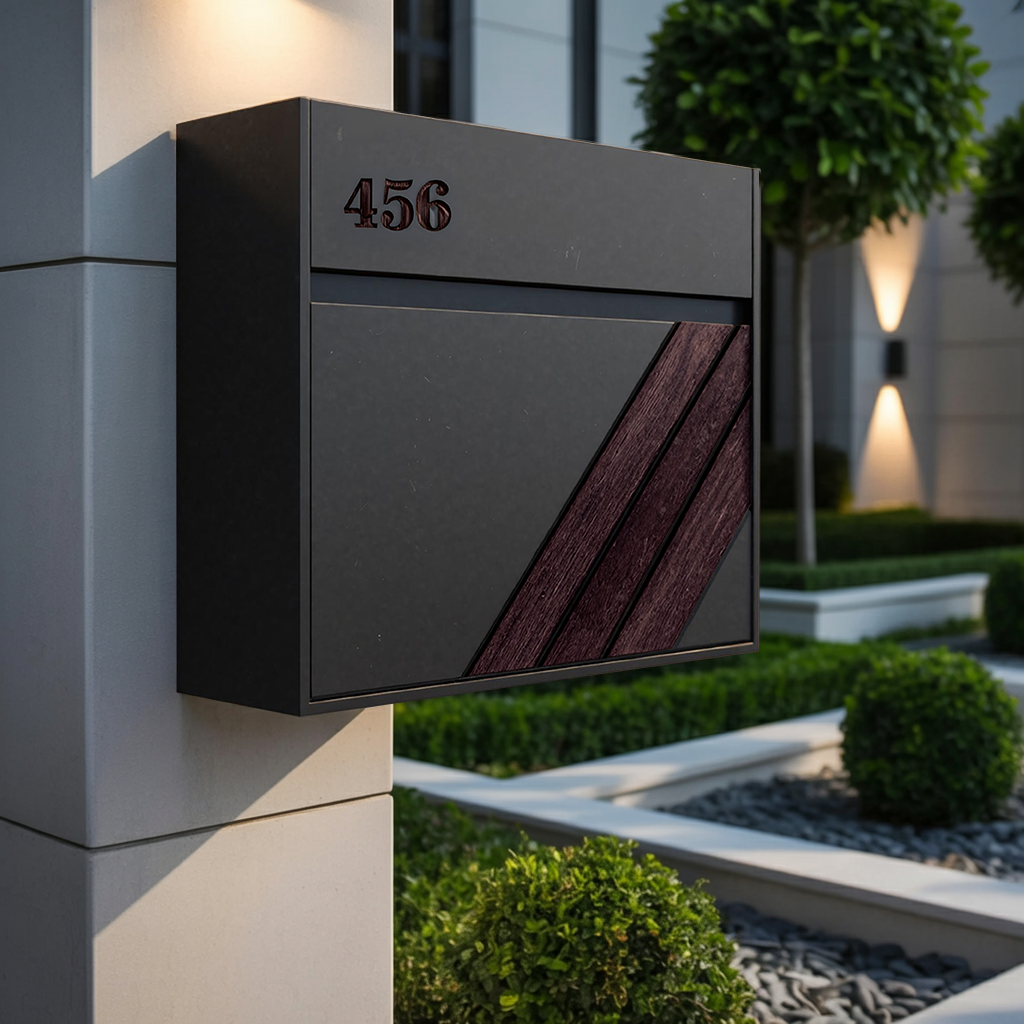 Modern Solid Wood Sculpture Mailbox For Patio Furniture Decoration