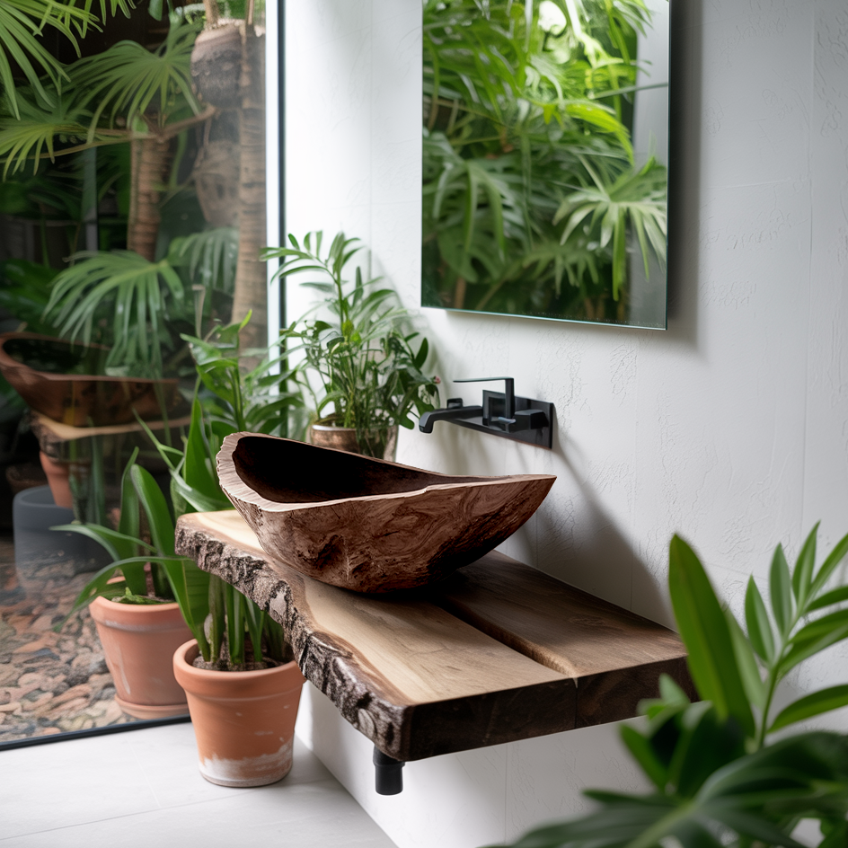Farmhouse Wood Wash Basin For Country Style Bathroom