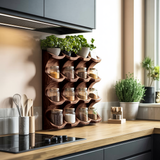 Wooden Kitchen Cabinet Organizer Rustic Style Decor