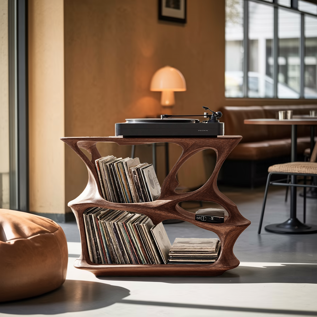 Mid Century Record Stand Vinyl Storage Solution