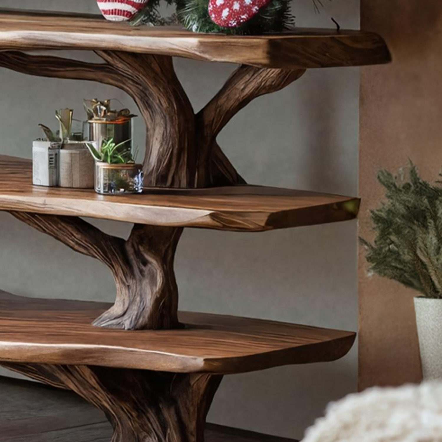 Modern Solid Wood TV Console For Christmas Entryway Living Room