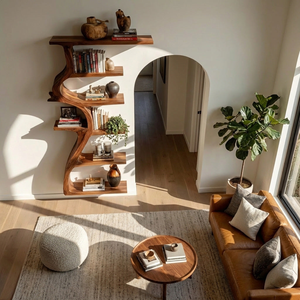 Modern Tree Wall Shelf With Branches For Living Room