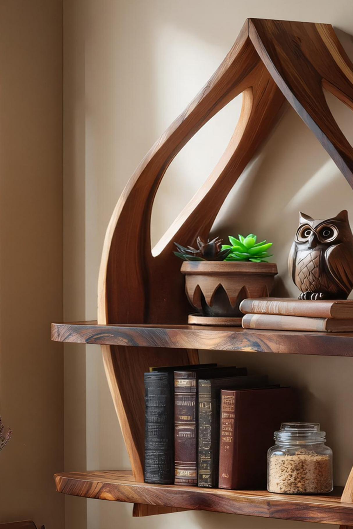 Farmhouse Solid Wood Wall Shelf For Entryway Design