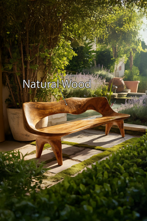 Handcrafted Curved Wood Bench For Outdoor Furniture Styling