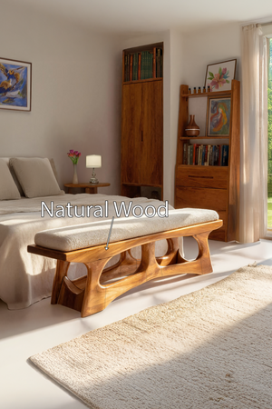Handcrafted Curved Wood Bench For Furniture Styling