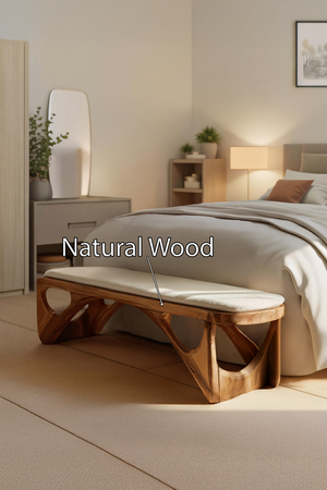 Minimalist Curved Wood Bench For End-of-Bed Design