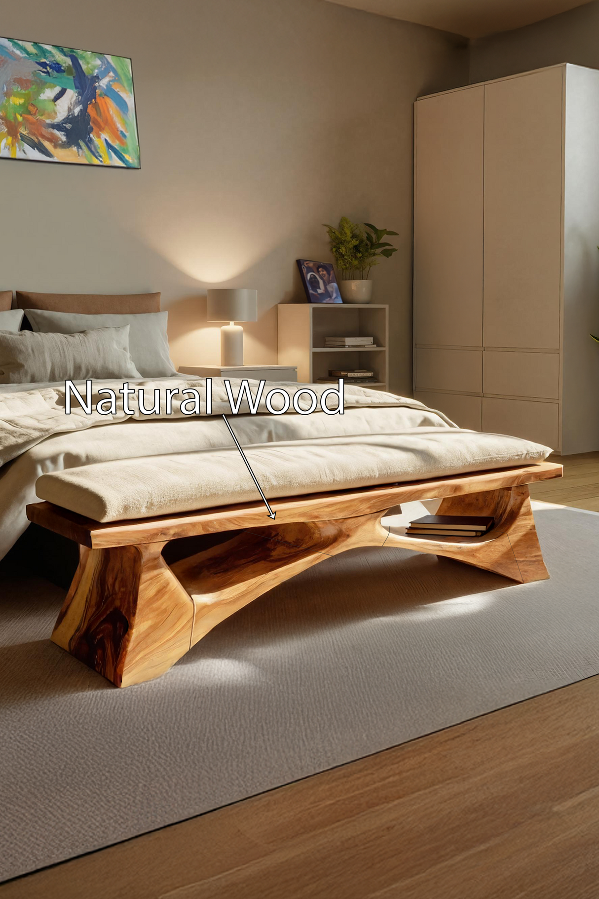 Handcrafted Solid Wood Bench For End-of-Bed Styling