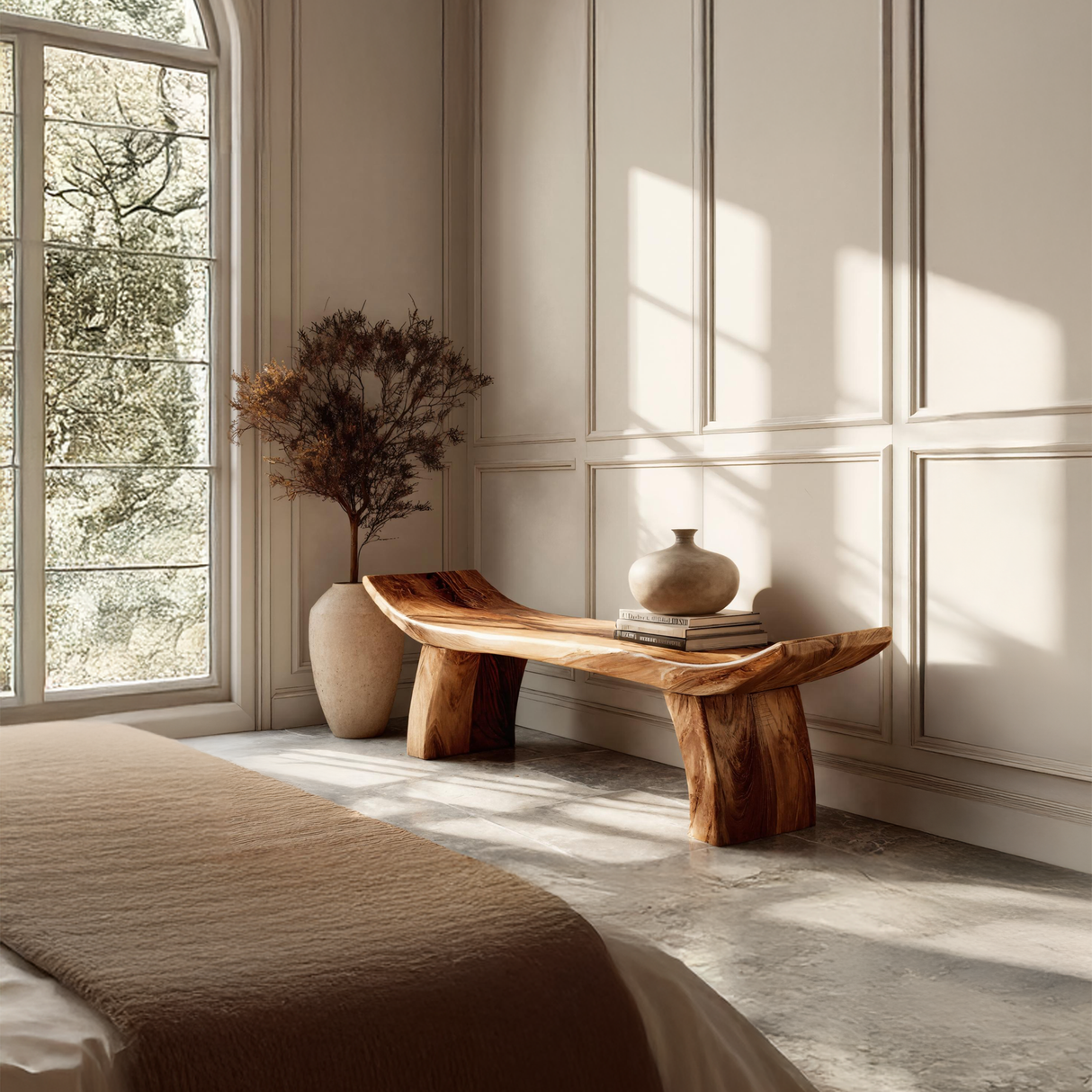 Solid Wood Entryway Bench For Foyer And Hallway Spaces