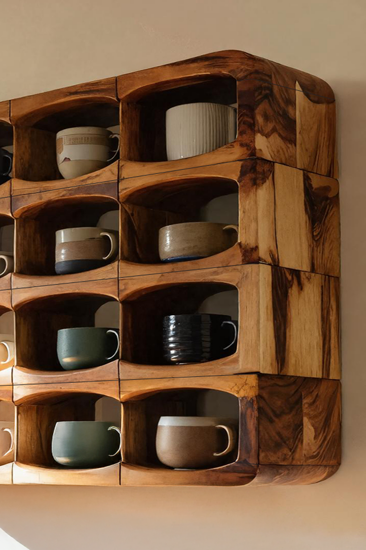 Handcrafted Wall-Mounted Kitchen Rack For Pantry Styling