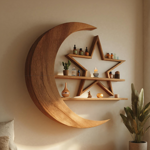 Modern Celestial Wall Shelf For Living Room Accent