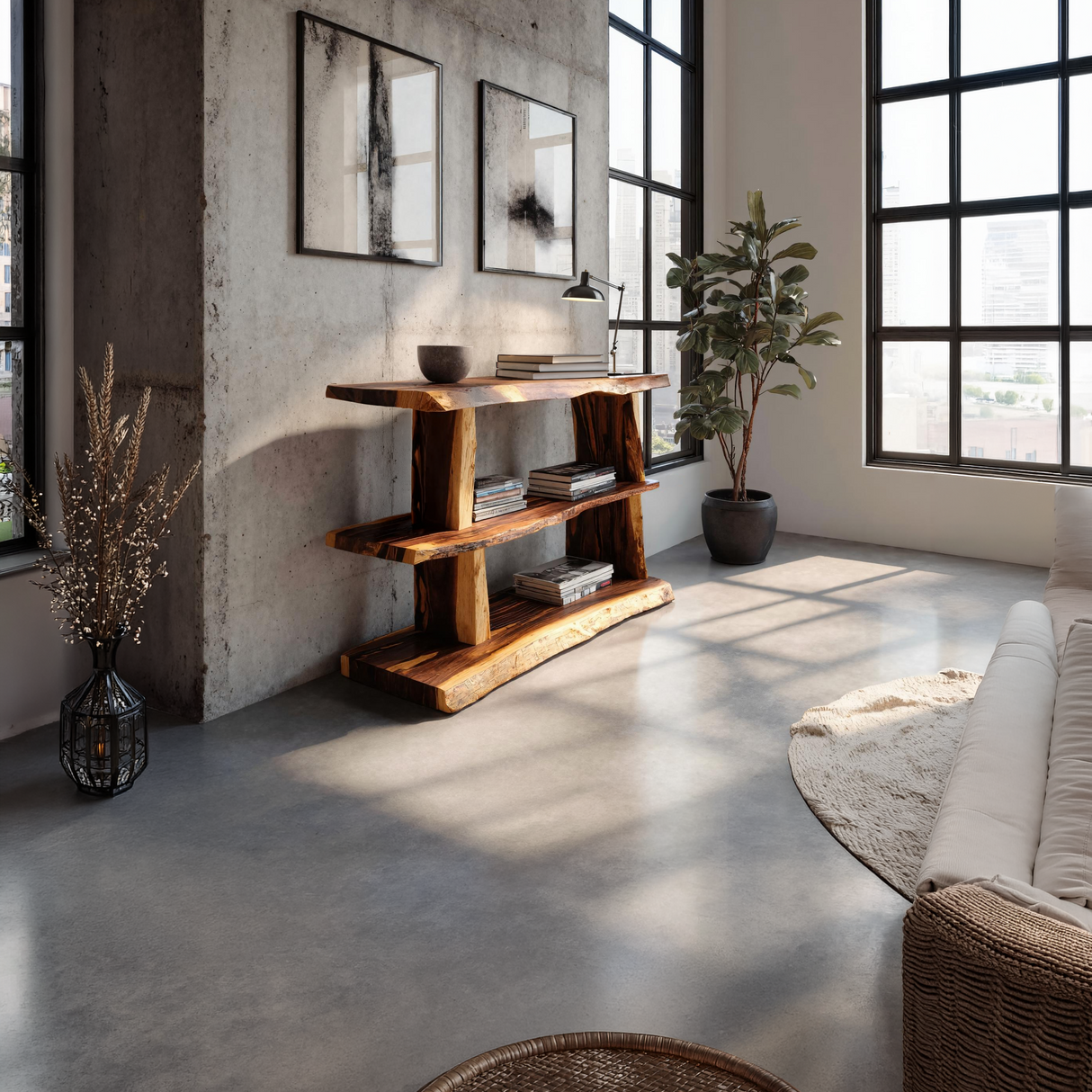 Modern Large Display Shelf For Living Room Storage And Furniture Decor