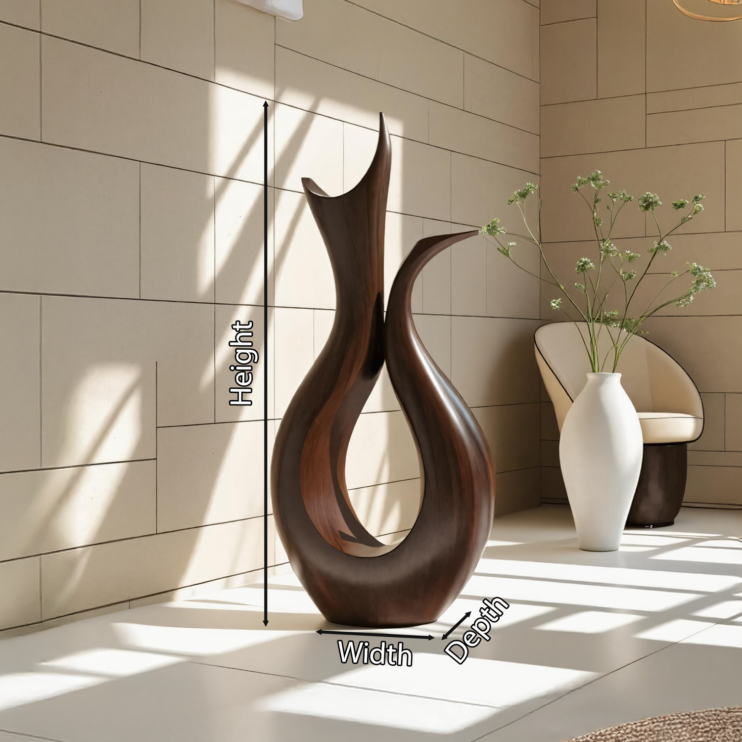 Farmhouse Abstract Sculpture For Furniture Rustic Decor