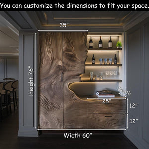 Modern Bar Cabinet With Wine Storage For Dining Room