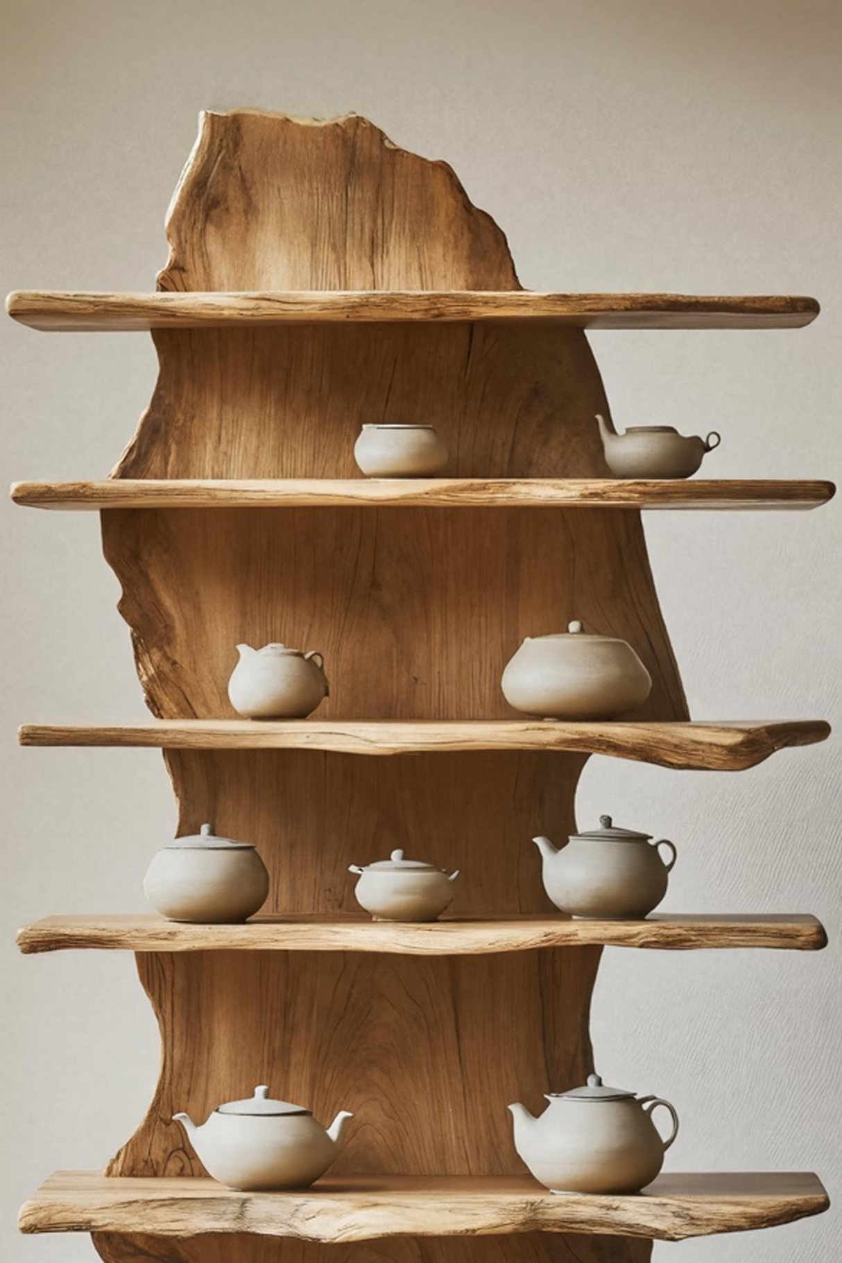 Rustic Solid Wood Standing Shelf For Entryway Design Ideas