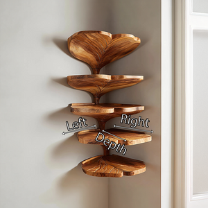 Mid Century Leaf Shape Corner Shelf Kitchen Wall Organizer