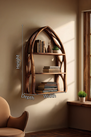Modern Arch Wooden Wall Shelf for Bedroom Styling