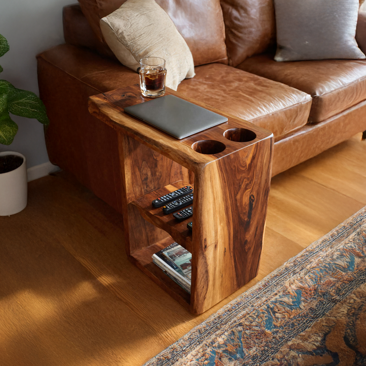 Handcrafted Live Edge Side Table For Furniture Design
