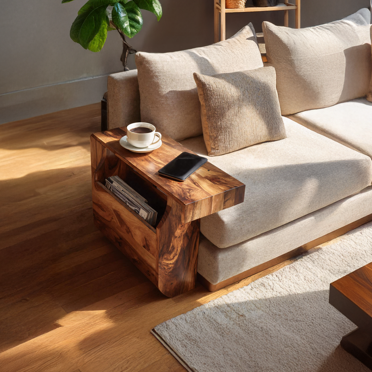 Farmhouse Solid Wood Armrest For Living Room Design