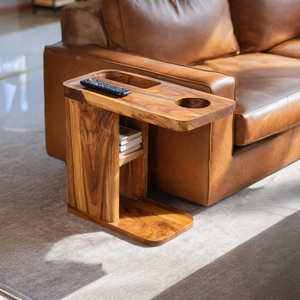 Mid Century Live Edge Side Table For Living Room Decor