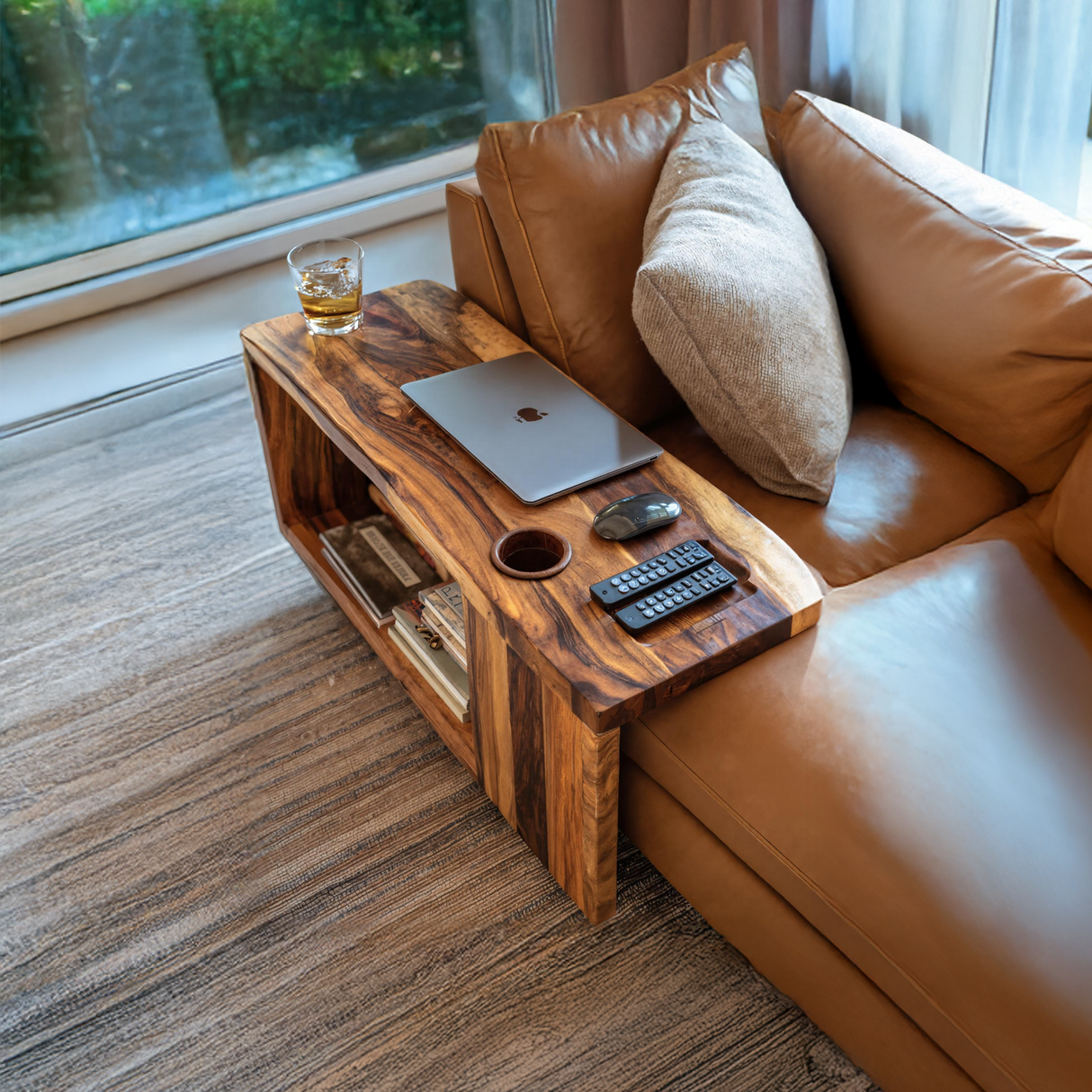 Rustic Live Edge Side Table For Warm Home Interior