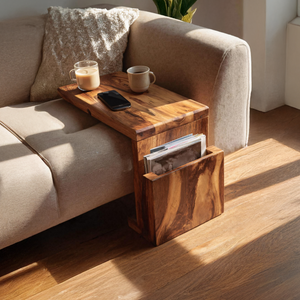 Handcrafted Wooden Armrest For Living Room Design