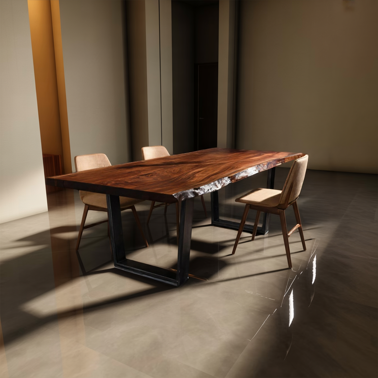 Dining Room Farmhouse Solid Wood Dining Table Warm Grain